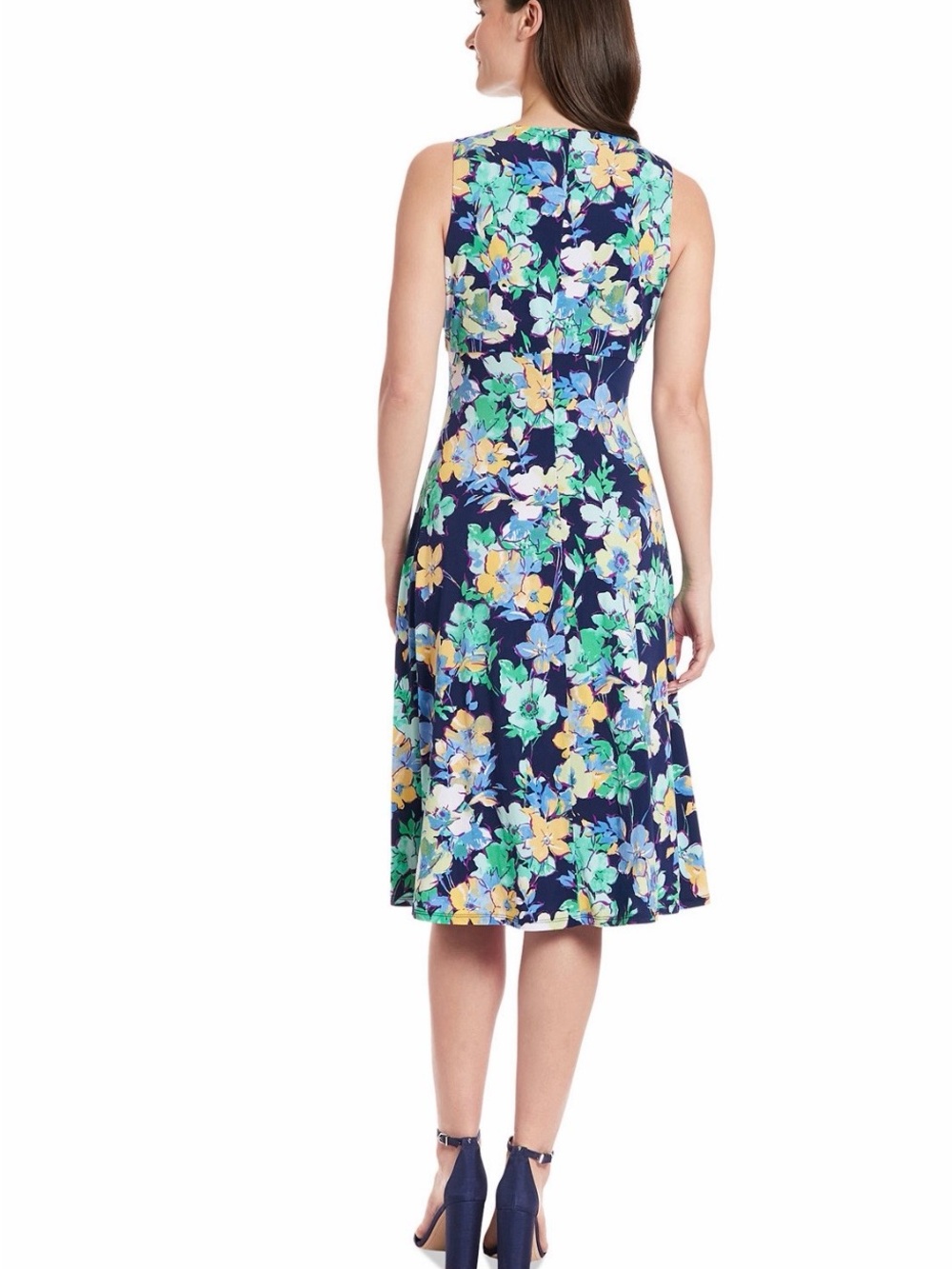 London Times Keyhole Pleat-Neck A-Line Dress $60 BNWT - Picture 12 of 13